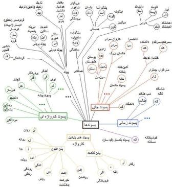 تاریخ زبان فارسی و ریشه پارسی و طرح درختی زبان